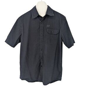 Fox Racing Button Up Shirt Men Size L Moto Streetwear Geometric Logo Skater Y2K